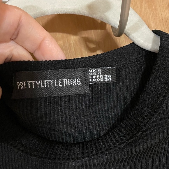 #161- PRETTY LITTLE THINGS-black cropped tank - Picture 2 of 2